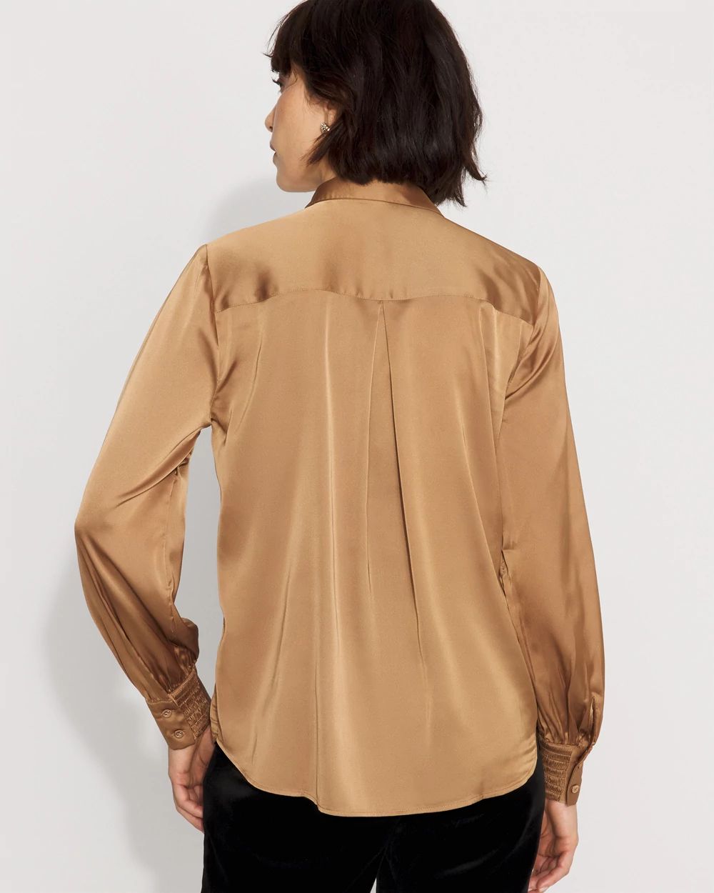 Pintuck Satin Shirt | White House Black Market